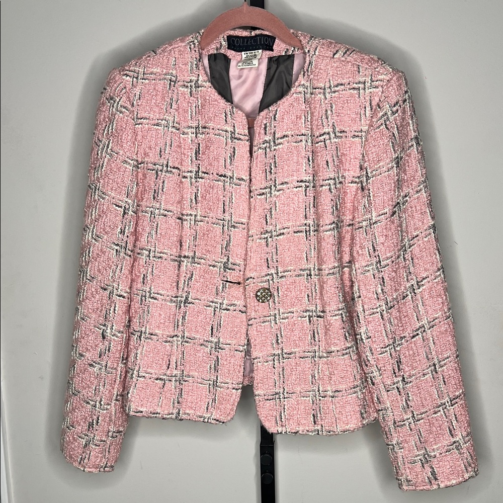 Collection B Women's Pink Tweed Blazer